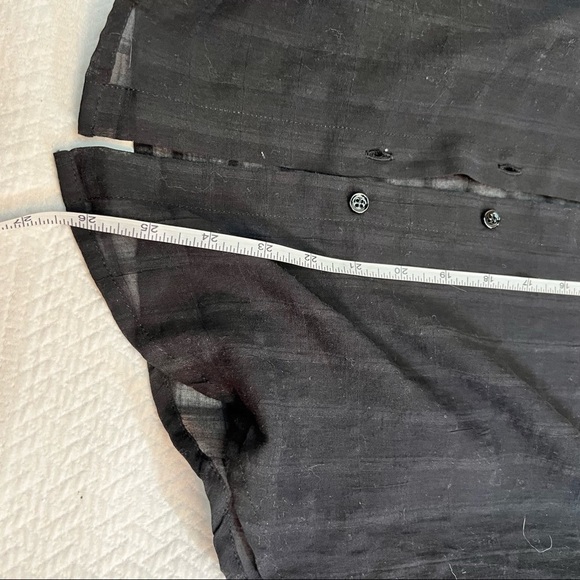 𝅺NWT Anthropologie See U Soon Button Up Windowpane Semi-Sheer Black Blous… - Picture 10 of 11